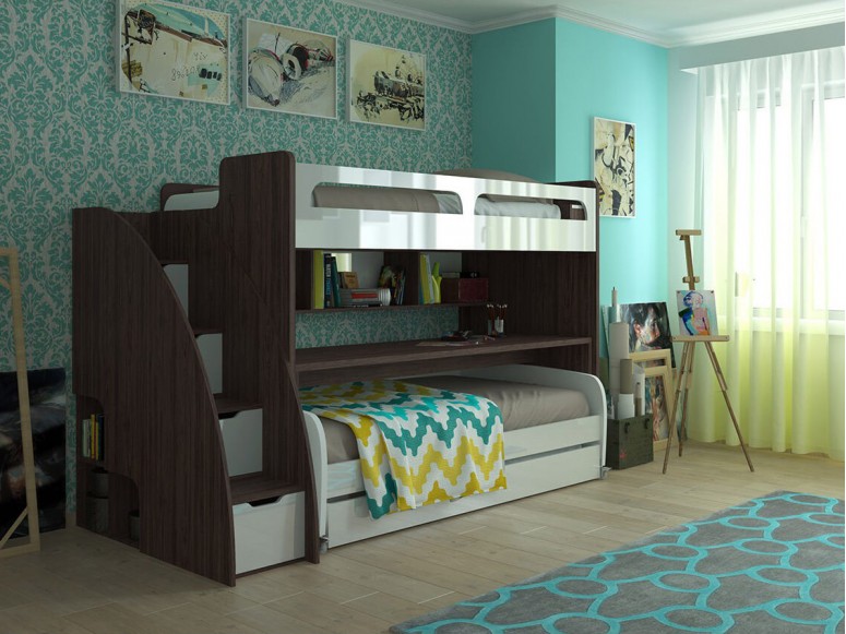 NEW Bel Mondo Twin Over Full/Full XL Bunk Bed Set