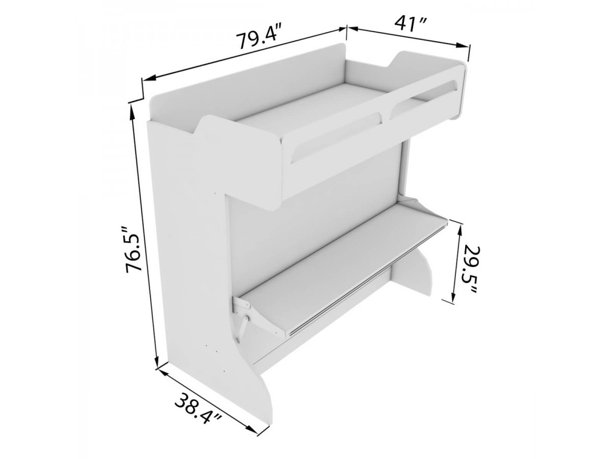 Twin Over Full Wall Murphy Bunk Bed With Table Castello Castello Twin Over Full Wall Bunk Bed With Desk
