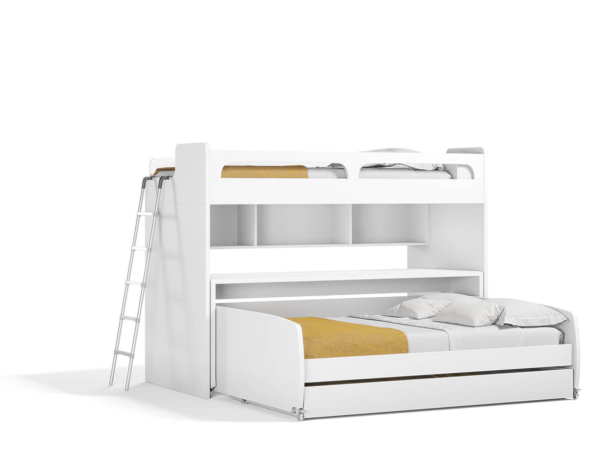 trundle bunk bed with desk