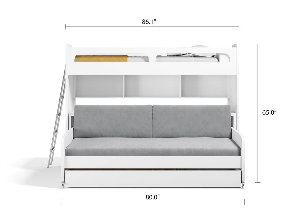 Twin xl over online futon bunk bed