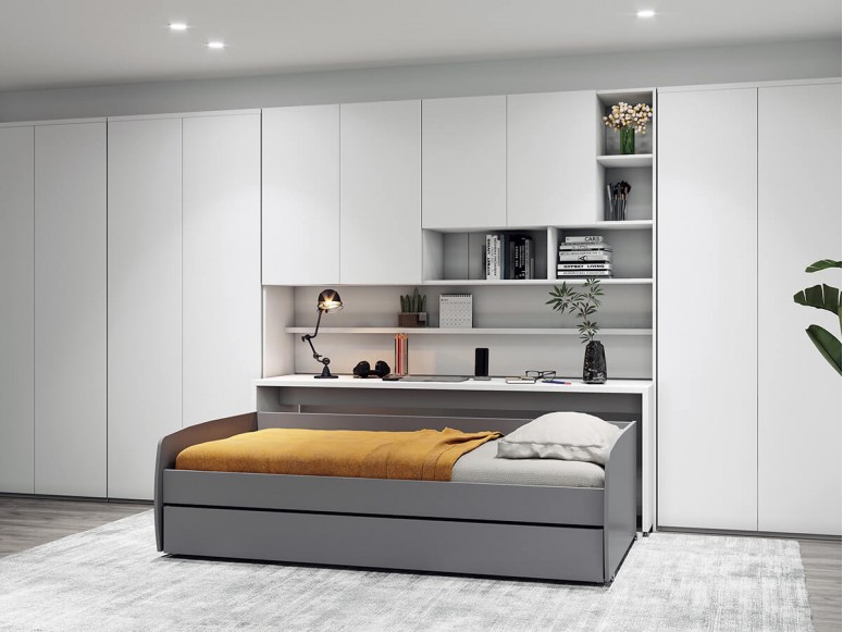 Eco Compact Full/Full XL Sofa Bed and Cabinet System