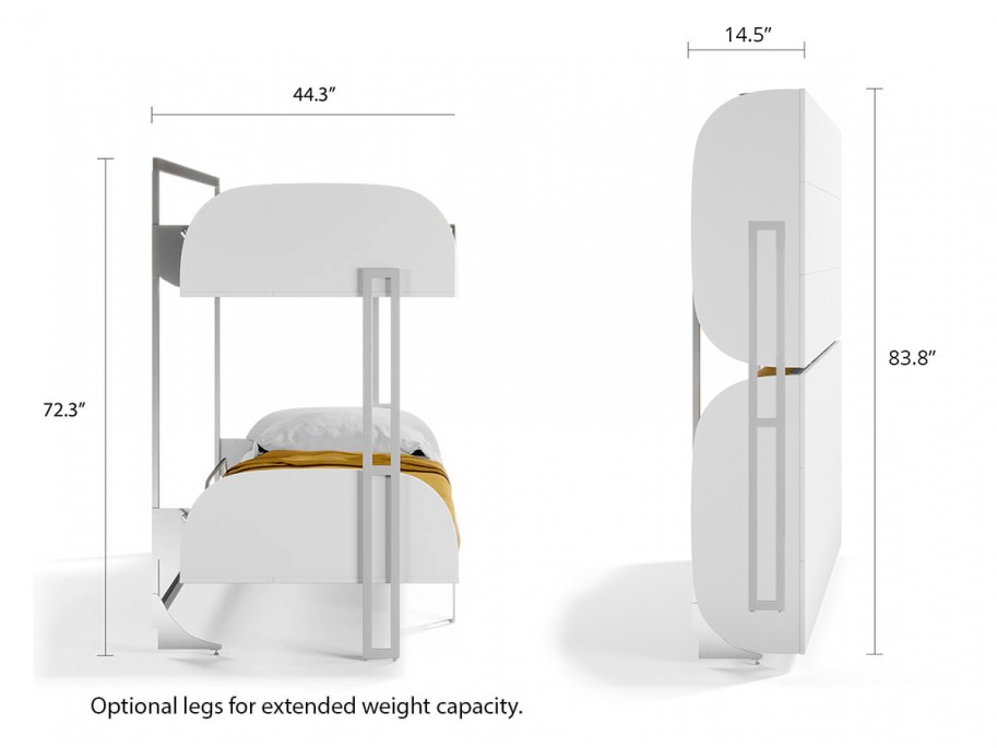 Simple Bunk Twin/Twin XL Murphy Wall Bed