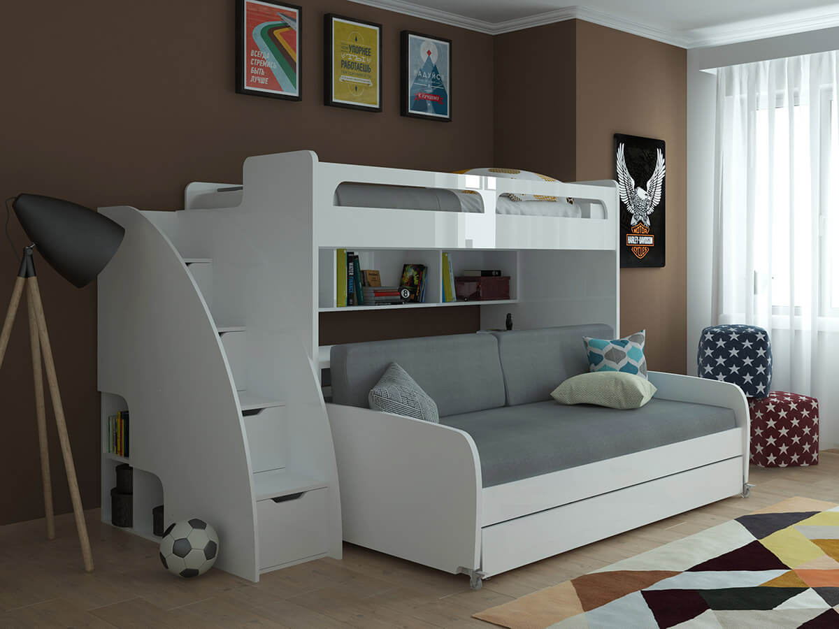 Twin Over Xl Bunk Bed With Sofa, How Much Is A Couch Bunk Bed