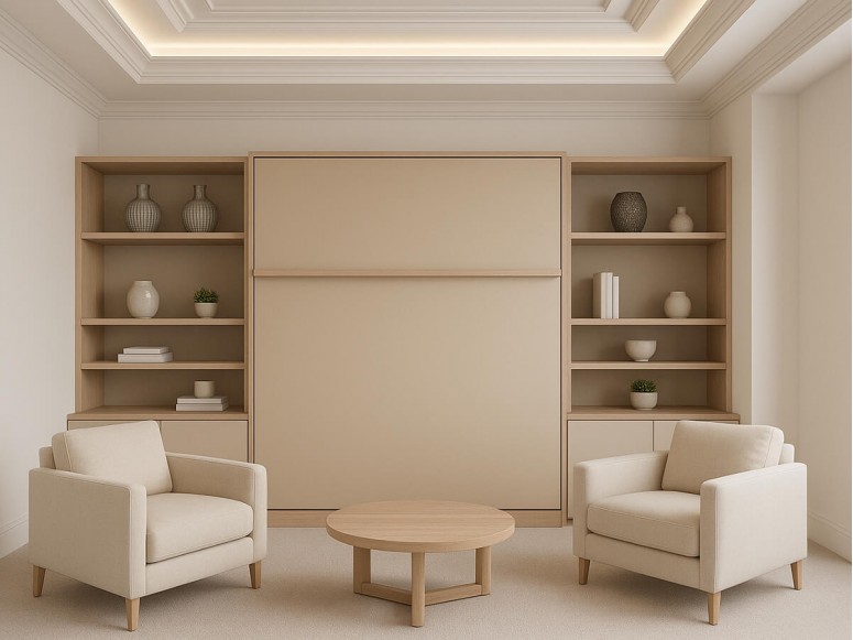 Miami-styled bedroom with the Royal King Murphy Bed.