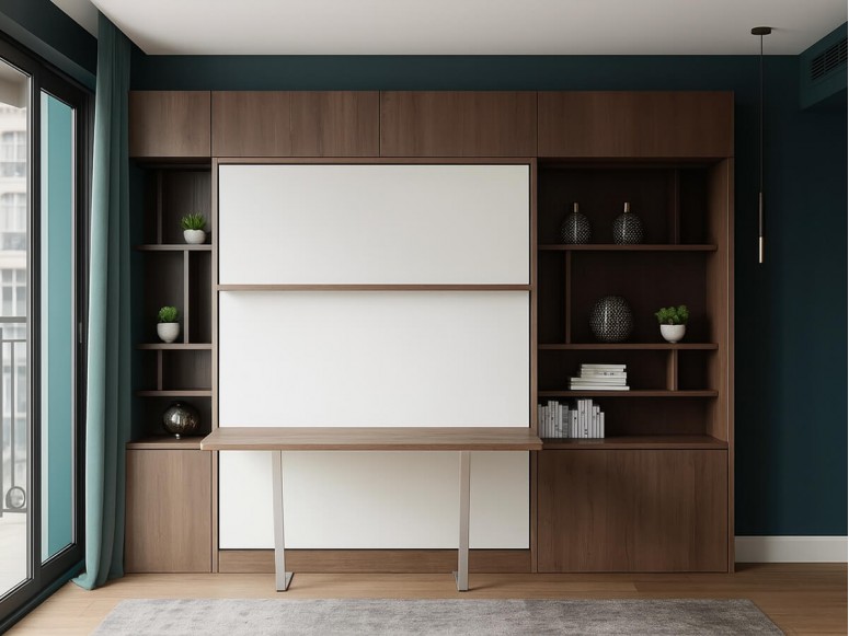  Miami-inspired design showcasing the Royal Queen Murphy bed.