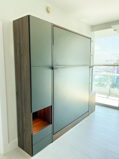ROYAL Queen Wall Bed with Wardrobes and Bookcase Set
