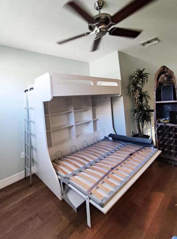 Castello Twin Over Full Wall Bunk Bed with Desk 2