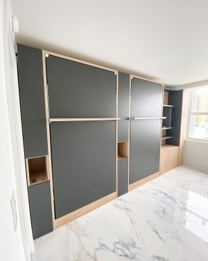 C - Royal Full / Full XL Wall Bed with Bookcase