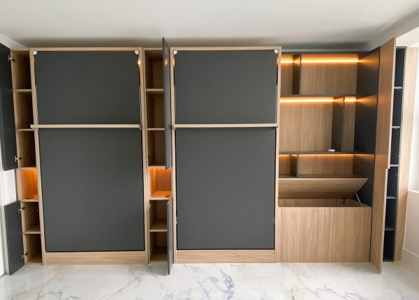 ROYAL Full Wall Bed with Bookcase 5