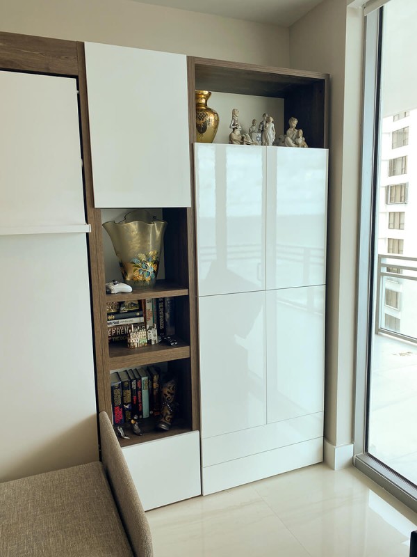 ROYAL Full Wall Bed with Sectional Sofa Bookcase and Wardrobes Set 2