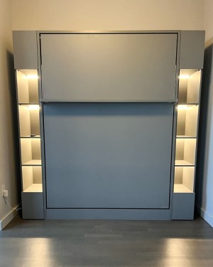 C - ROYAL Queen Wall Bed with Bookcase Set