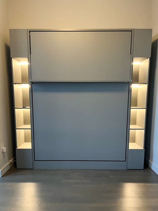 ROYAL Queen Wall Bed with Bookcase Set