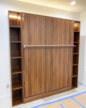 C - ROYAL Queen Wall Bed with Bookcase Set