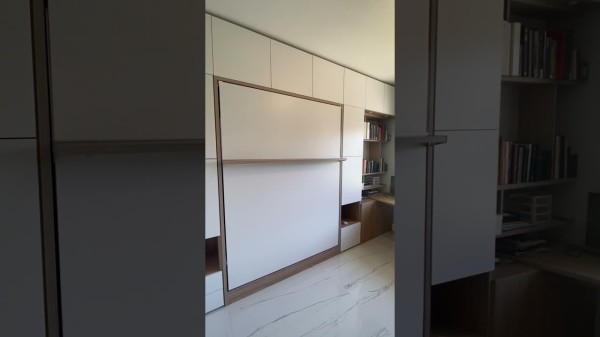 ROYAL Queen Wall Bed with Bookcase and Wardrobe