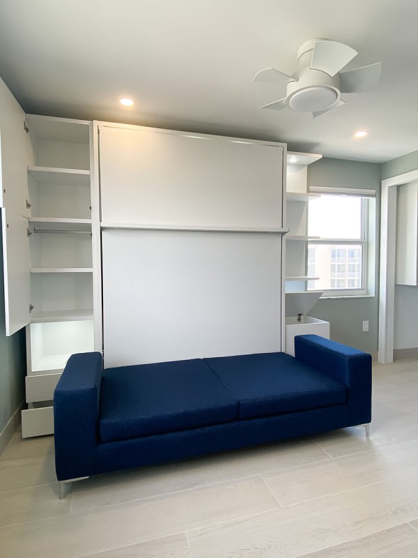 ROYAL Queen Wall Bed with Sectional Sofa Wardrobe and Bookcase Set 26