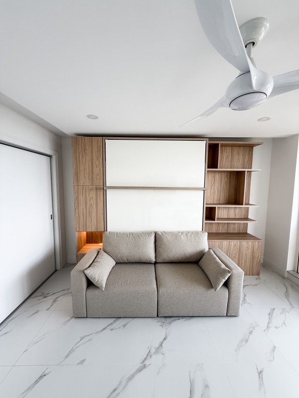 ROYAL Queen Wall Bed with Sectional Sofa, Wardrobes and Bookcases