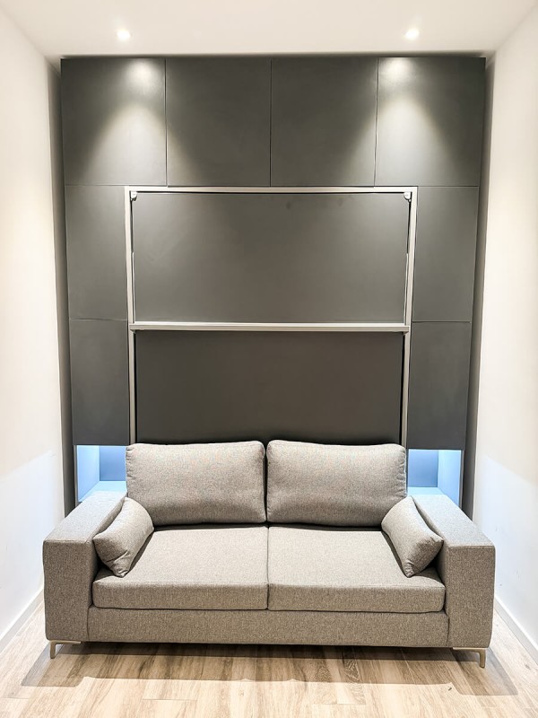 ROYAL Queen Wall Bed with Sectional Sofa, Wardrobes and Bookcases