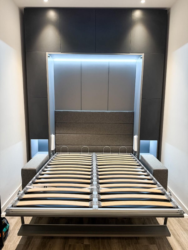 ROYAL Queen Wall Bed with Sectional Sofa Wardrobe and Bookcase Set 55