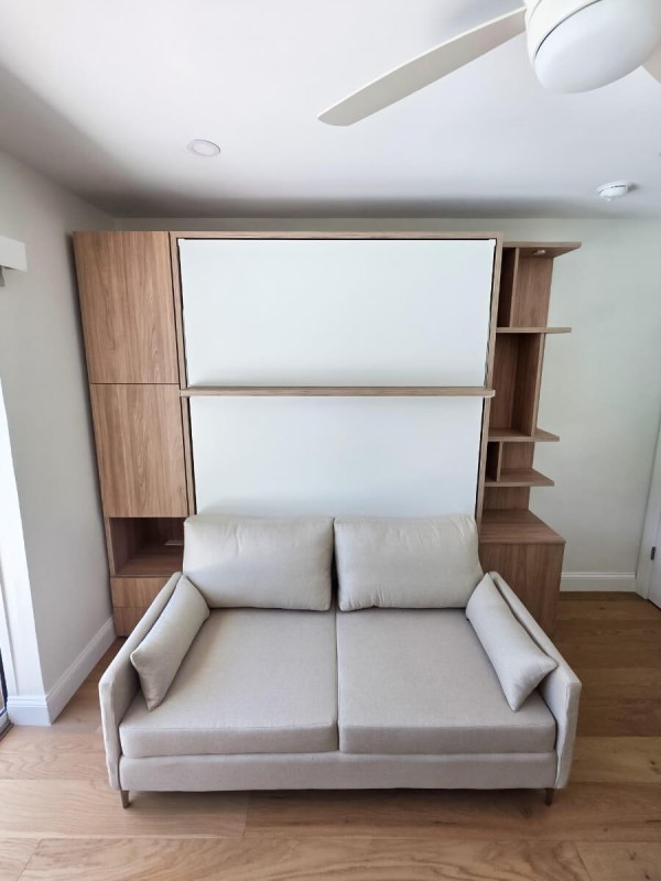 ROYAL Queen Wall Bed with Sectional Sofa Wardrobe and Bookcase Set 57