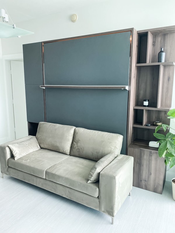 ROYAL Queen Wall Bed with Sectional Sofa Wardrobe and Bookcase Set 8