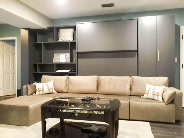 ROYAL Queen Wall Bed with Sectional Sofa