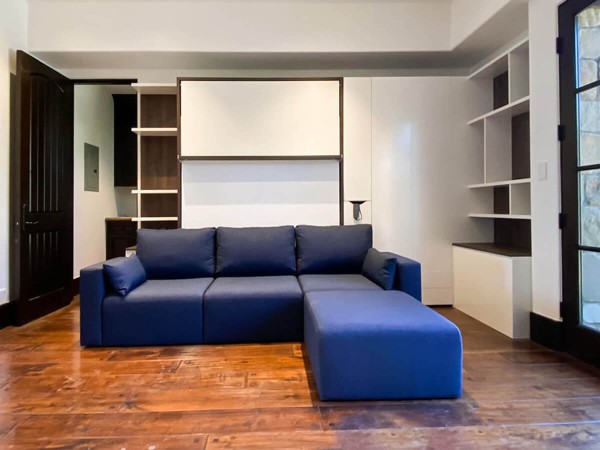 ROYAL Queen Wall Bed with Sectional Sofa and Bookcase Set 238