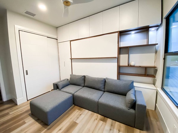 ROYAL Queen Wall Bed with Sectional Sofa and Bookcase Set 294