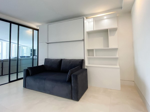 ROYAL Queen Wall Bed with Sectional Sofa and Bookcase Set 300