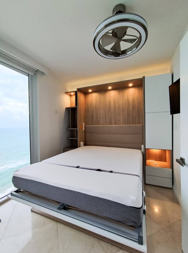 ROYAL Queen Wall Bed with Sectional Sofa and Bookcase Set 319