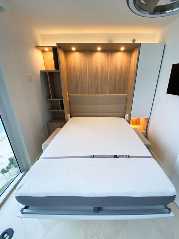 ROYAL Queen Wall Bed with Sectional Sofa and Bookcase Set 321