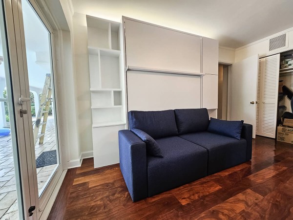 ROYAL Queen Wall Bed with Sectional Sofa and Bookcase Set 328