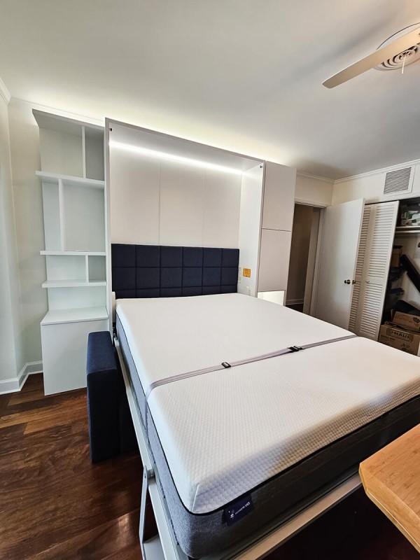 ROYAL Queen Wall Bed with Sectional Sofa and Bookcase Set 330