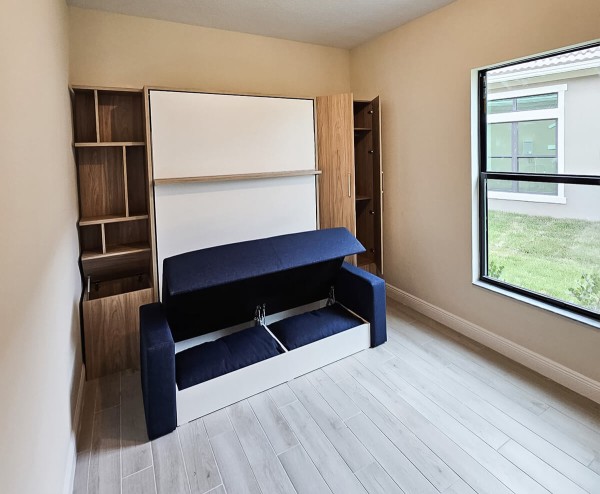 ROYAL Queen Wall Bed with Sectional Sofa and Bookcase Set 338