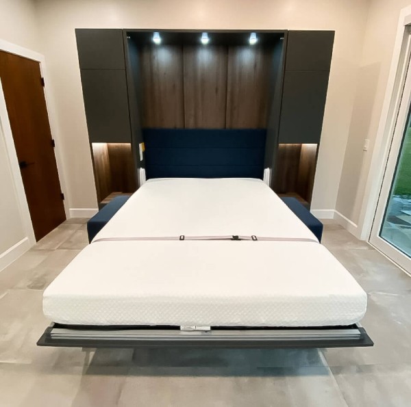 ROYAL Queen Wall Bed with Sectional Sofa and Bookcase Set 356