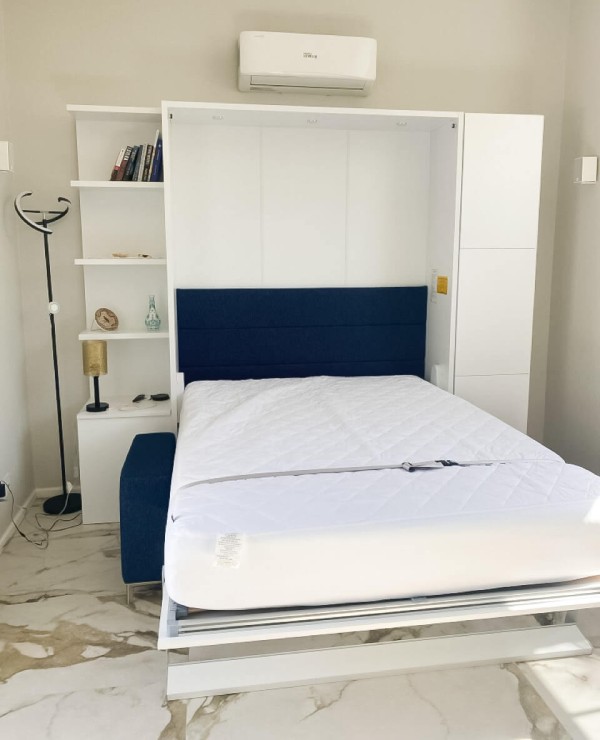 ROYAL Queen Wall Bed with Sectional Sofa and Bookcase Set 359