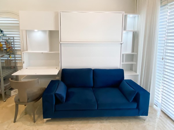 ROYAL Queen Wall Bed with Sectional Sofa and Bookcase Set 366