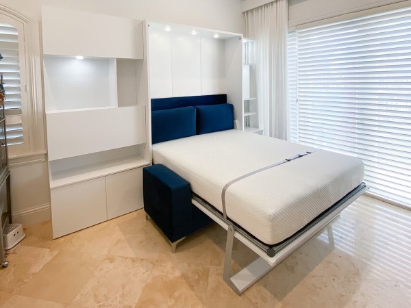 ROYAL Queen Wall Bed with Sectional Sofa and Bookcase Set 368