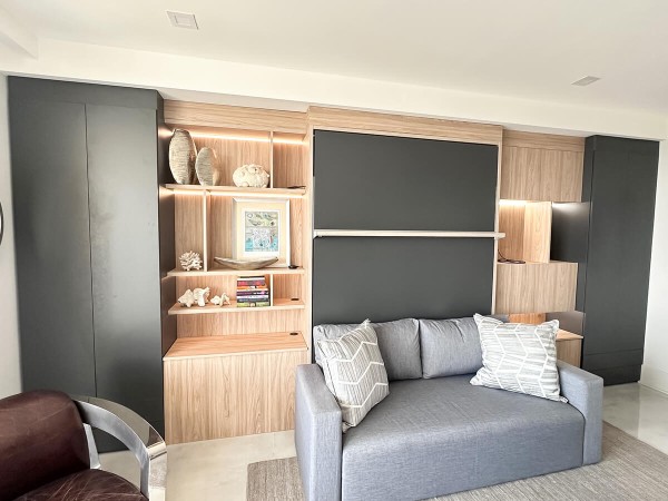 ROYAL Queen Wall Bed with Sectional Sofa and Bookcase Set 371