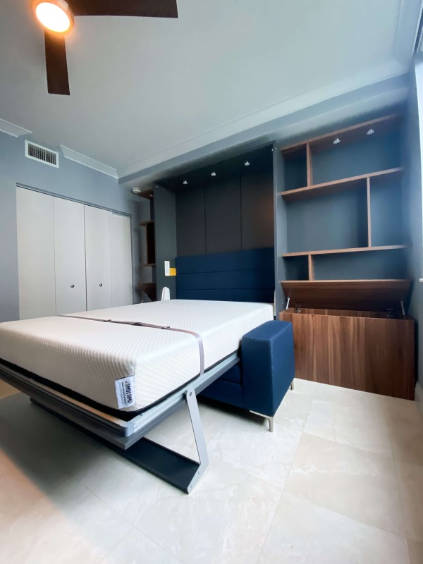 ROYAL Queen Wall Bed with Sectional Sofa and Bookcase Set 378