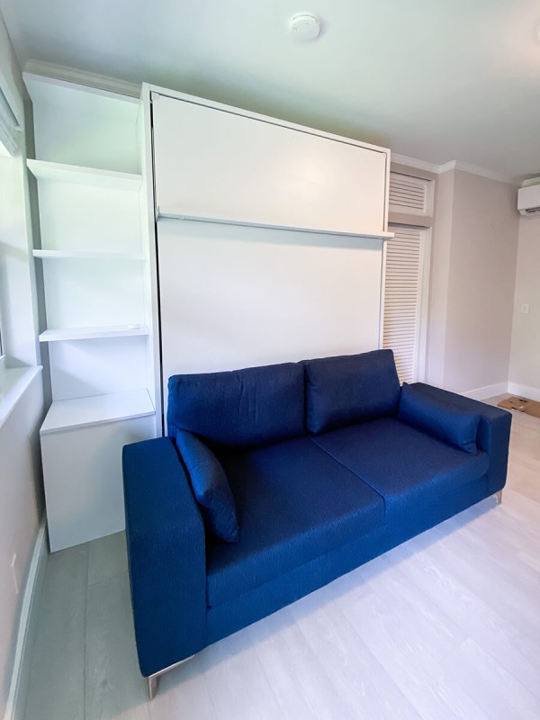 ROYAL Queen Wall Bed with Sectional Sofa and Bookcase Set 379