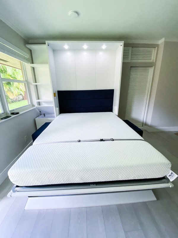 ROYAL Queen Wall Bed with Sectional Sofa and Bookcase Set 382