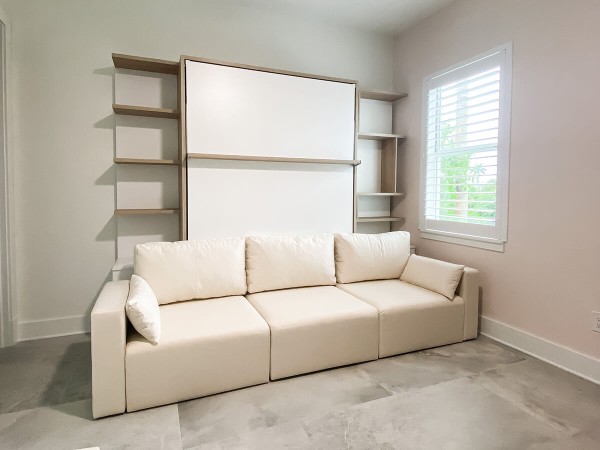 ROYAL Queen Wall Bed with Sectional Sofa and Bookcase Set 389