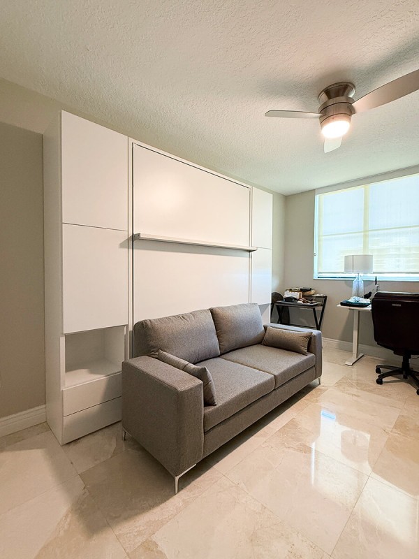 ROYAL Queen Wall Bed with Sectional Sofa and Bookcase Set 409