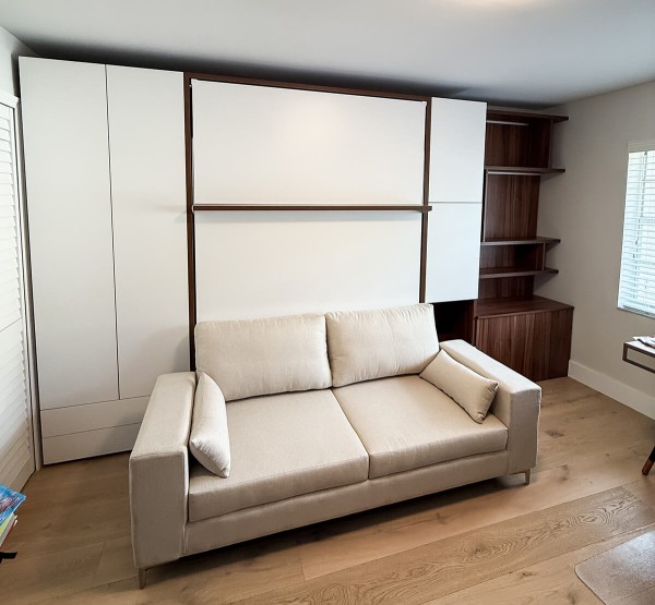 ROYAL Queen Wall Bed with Sectional Sofa, Wardrobes and Bookcases