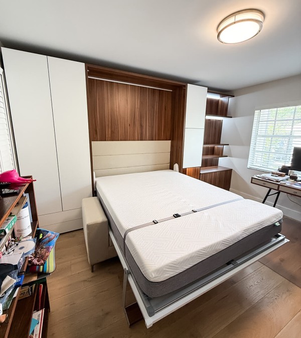 ROYAL Queen Wall Bed with Sectional Sofa and Bookcase Set 428