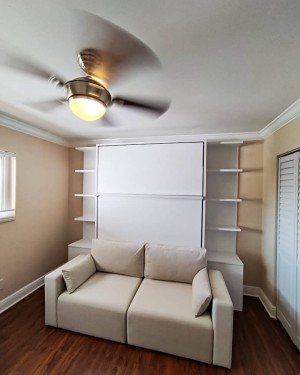 C - ROYAL Queen Wall Bed with Bookcase