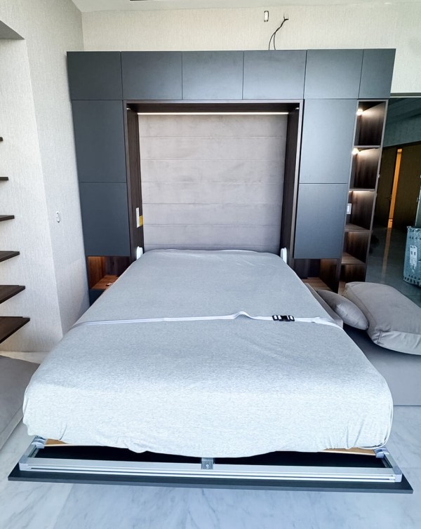 ROYAL Queen Wall Bed with Wardrobes and Bookcase Set 15