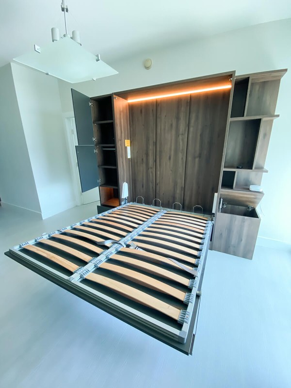 ROYAL Queen Wall Bed with Wardrobes and Bookcase Set 21