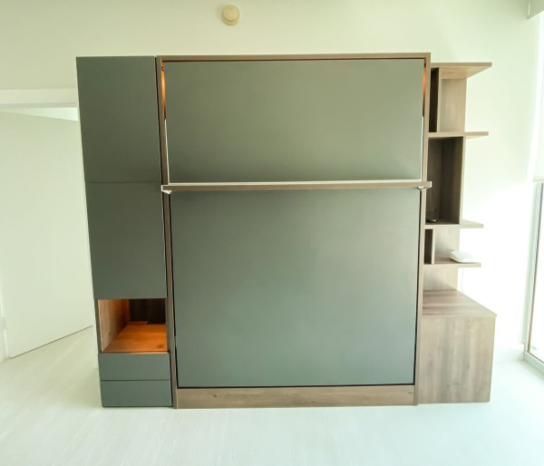 ROYAL Queen Wall Bed with Wardrobes and Bookcase Set 22