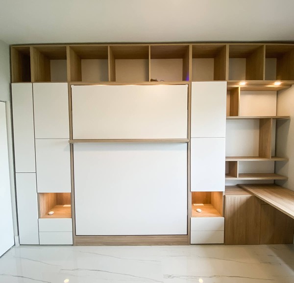 ROYAL Queen Wall Bed with Wardrobes and Bookcase Set 27